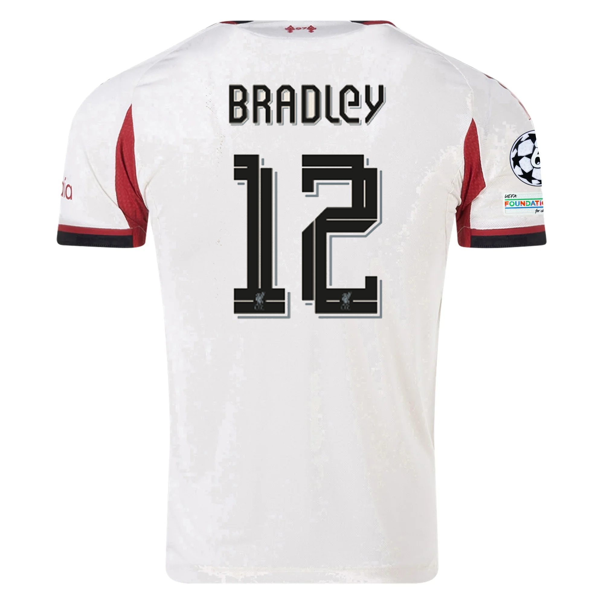 adidas Men's Liverpool Authentic Connor Bradley Away Jersey w/ Champions League Patches 25/26 (Wonder White)