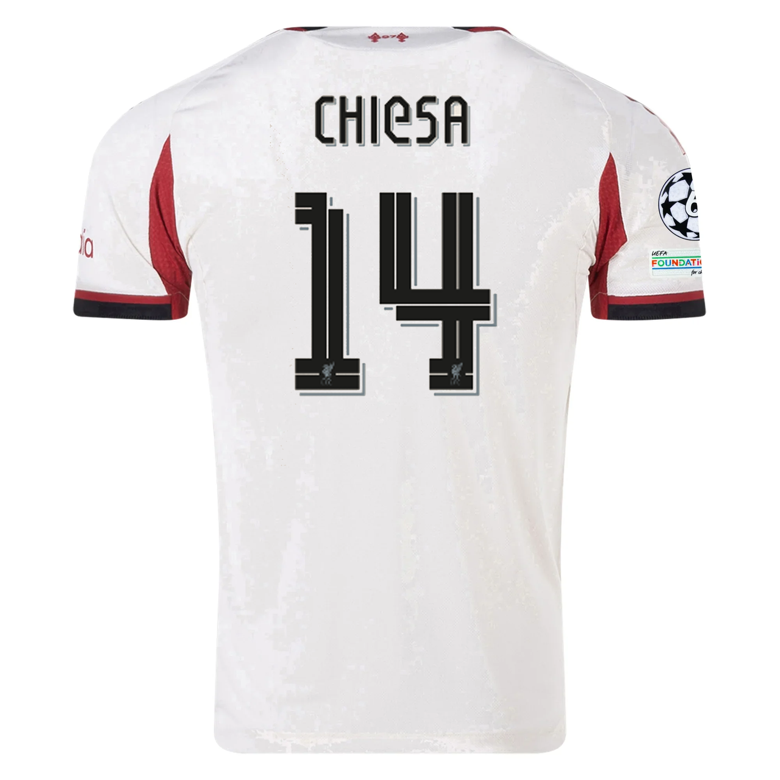 adidas Men's Liverpool Authentic Federico Chiesa Away Jersey w/ Champions League Patches 25/26 (Wonder White)