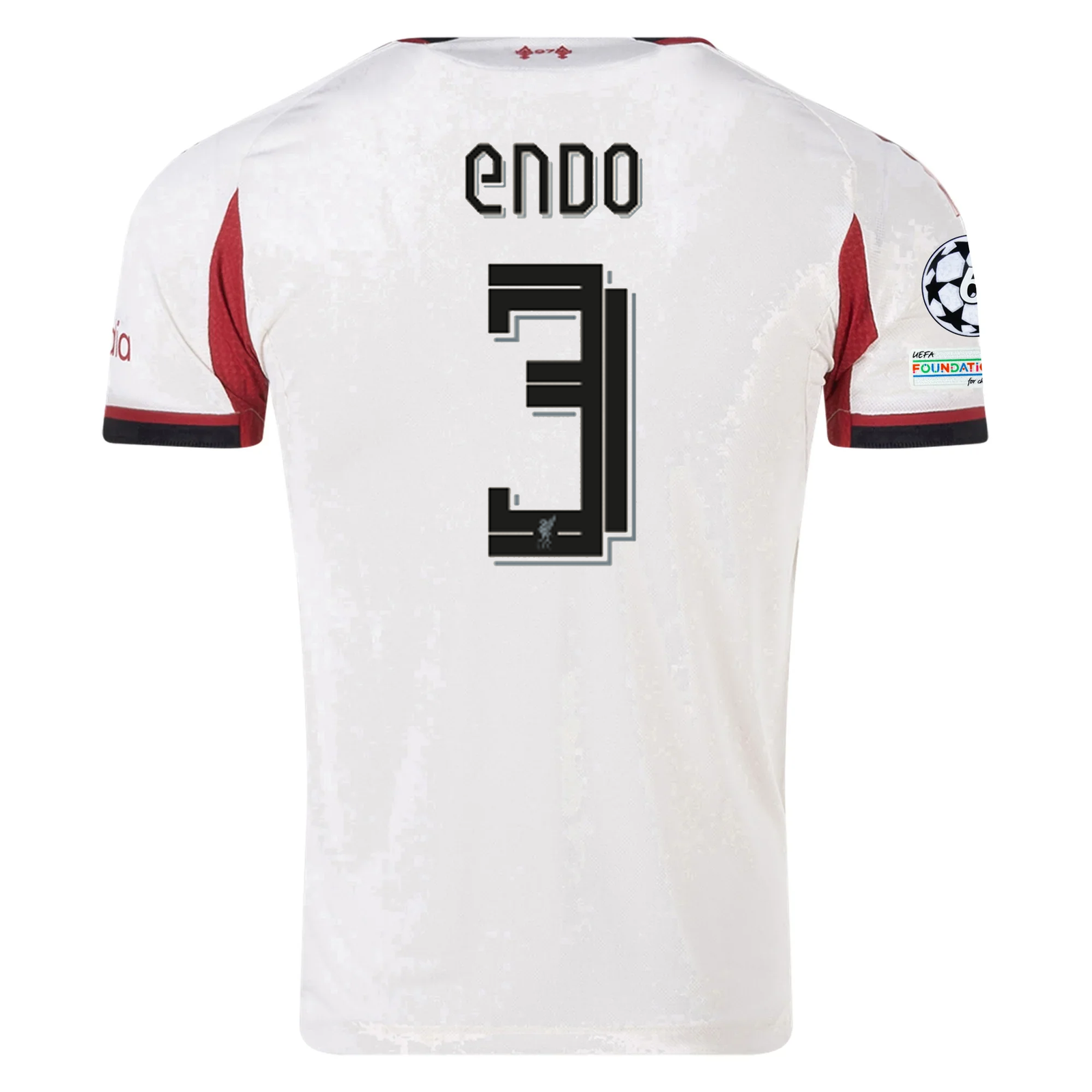 adidas Men's Liverpool Authentic Endo Away Jersey w/ Champions League Patches 25/26 (Wonder White)