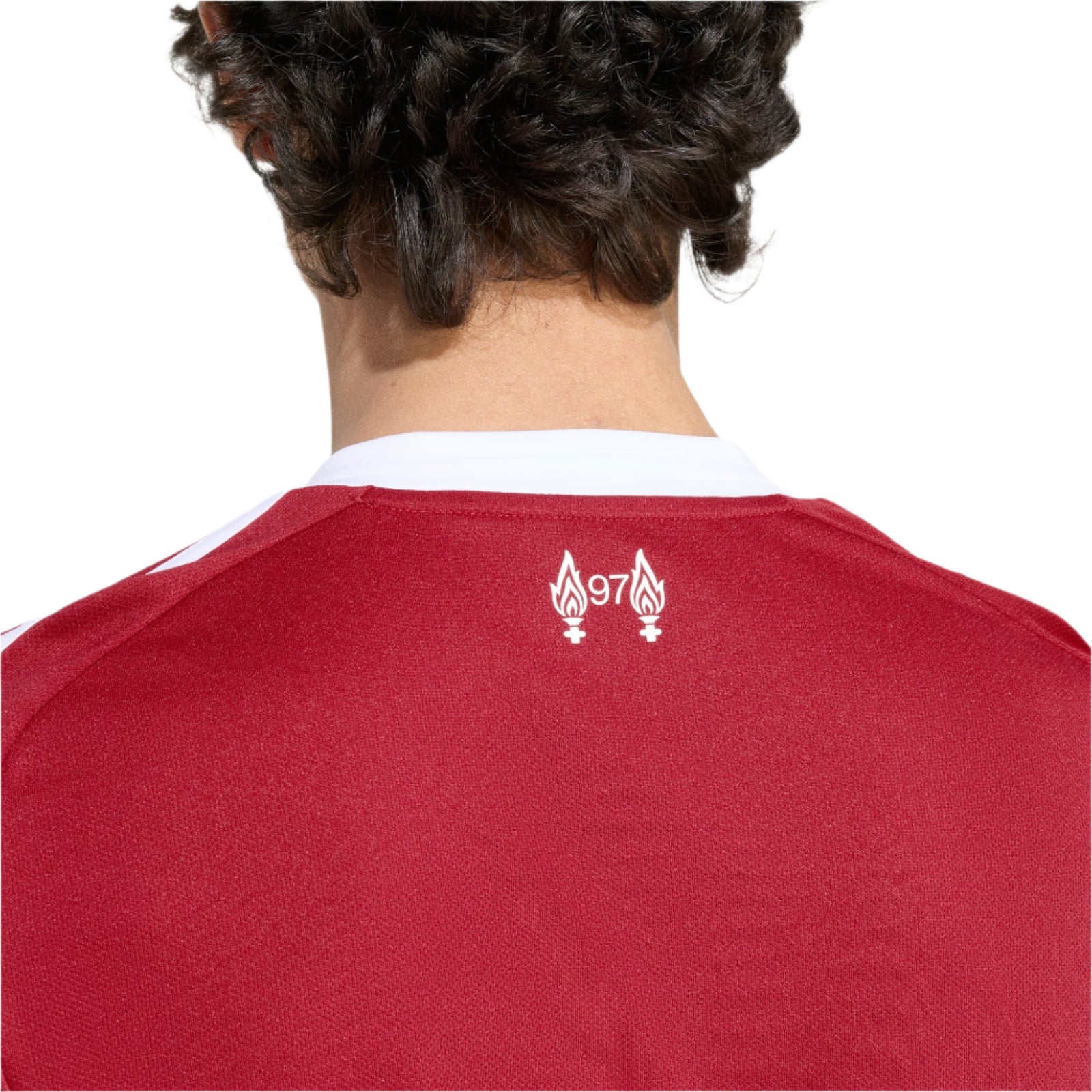 adidas Men's Liverpool Frimpong Home Jersey 25/26 w/ Champions League Patches (Strawberry Red)