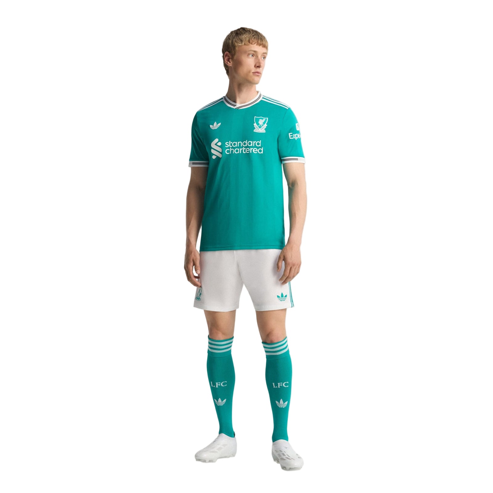 adidas Liverpool FC Authentic Virgil van Dijk Third Jersey w/ EPL + No Room For Racism Patches 25/26 (Sea Green)