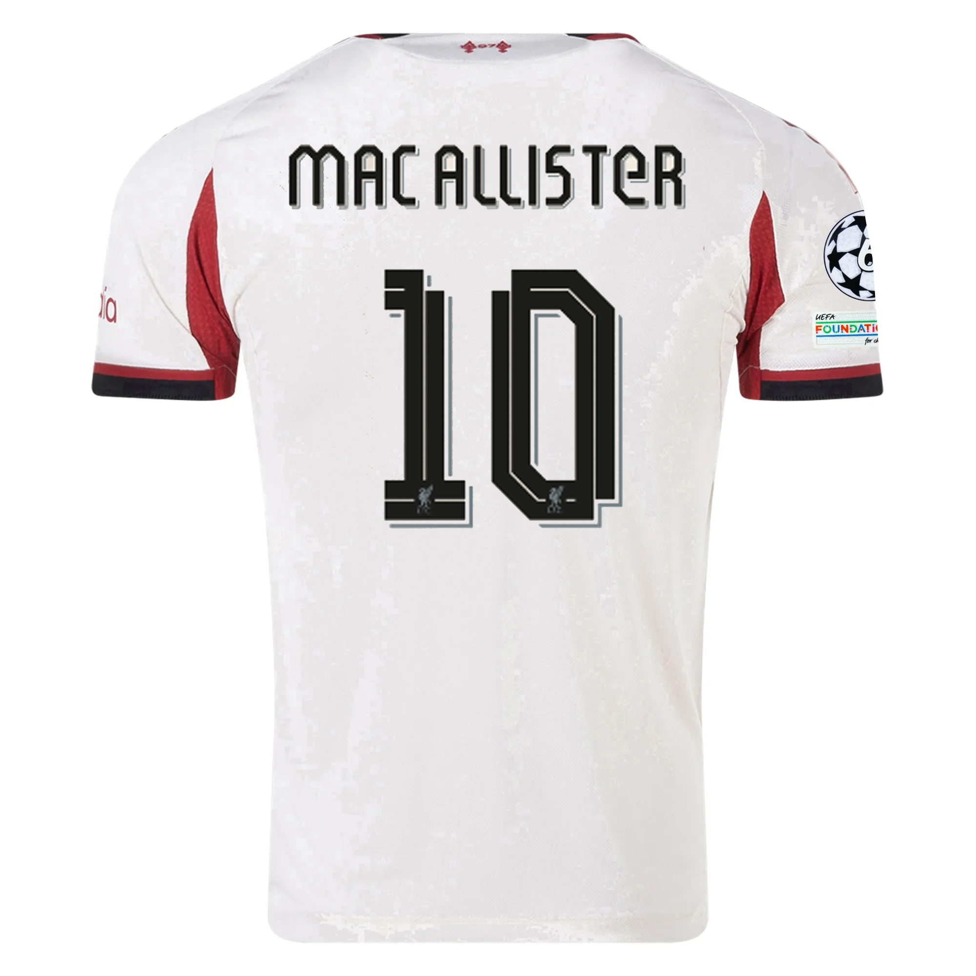 adidas Men's Liverpool Authentic Alexis Mac Allister Away Jersey w/ Champions League Patches 25/26 (Wonder White)