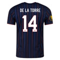 Nike Luca de la Torre United States Away Match Authentic Jersey 25/26 w/ Gold Cup 2025 Patch (Obsidian/Challenge Red)