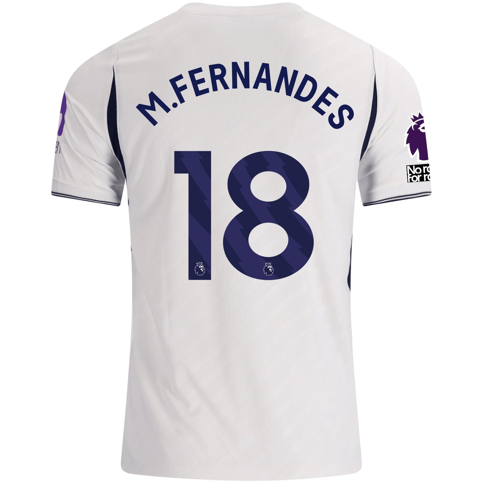 Nike Mens Tottenham Hotspur Mateus Fernandes Home Jersey w/ EPL + No Room For Racism 26/27 (White)