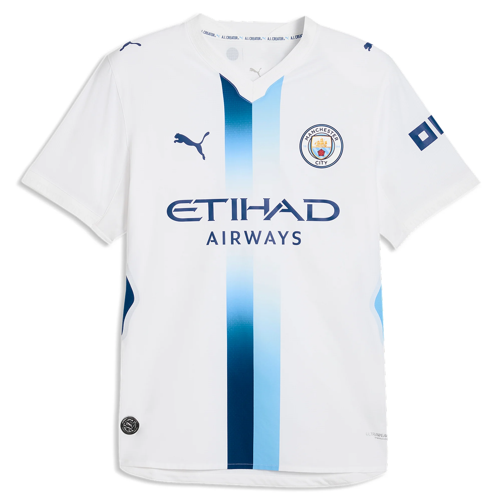 Puma Mens Manchester City Authentic Third Jersey 26/27 (White/Blazing Blue)