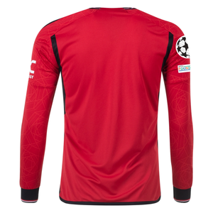 adidas Manchester United Home Long Sleeve Jersey w/ Champions League Patches 23/24 (Real Red)