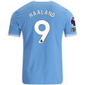 Puma Mens Manchester City Authentic Erling Haaland Home Jersey w/ EPL + No Room For Racism Patches 26/27 (Team Light Blue/Icey Blue)