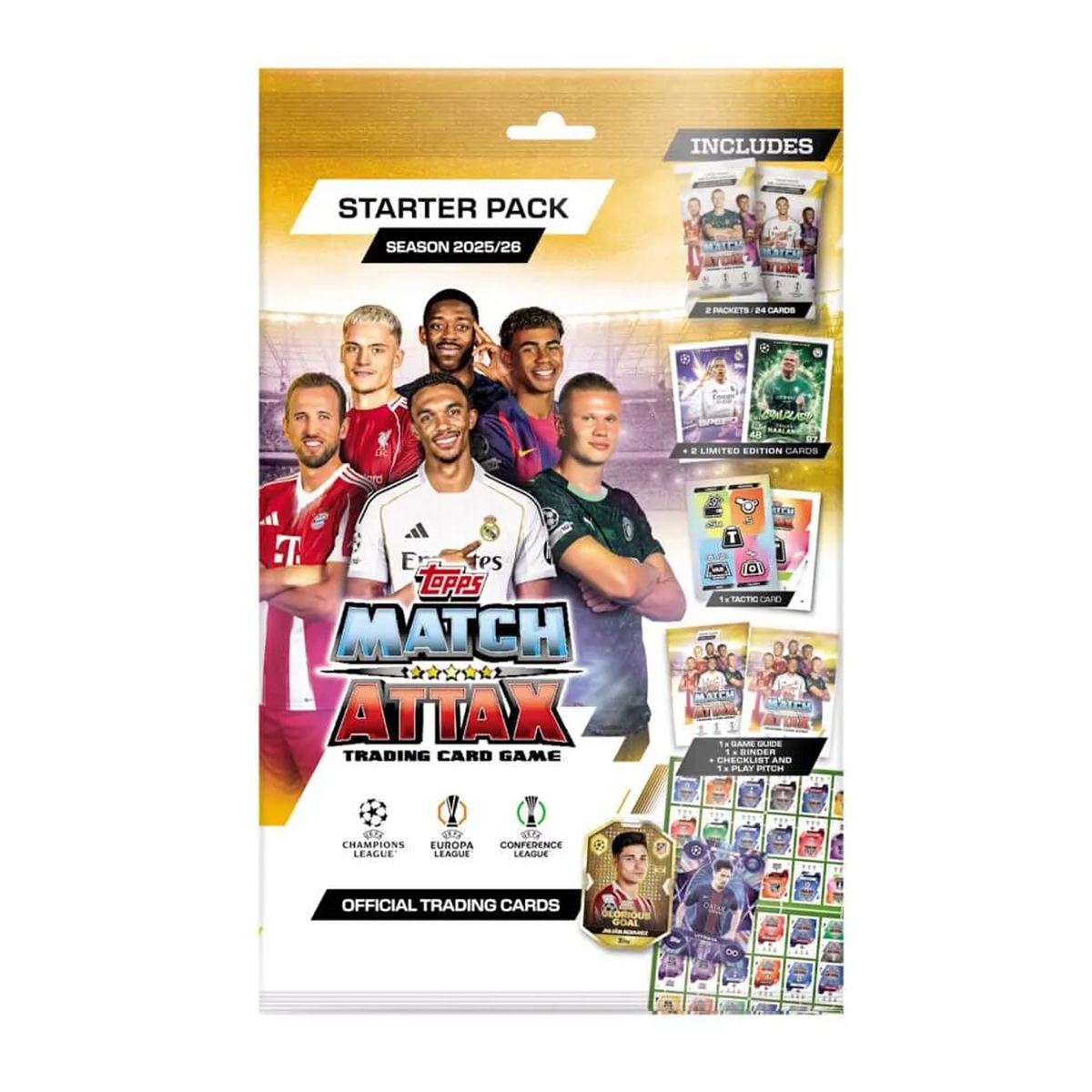 Topps Match Attax UEFA Champions League 25/26 Starter Album Trading Cards (27 Cards + 2 Limited Edition)