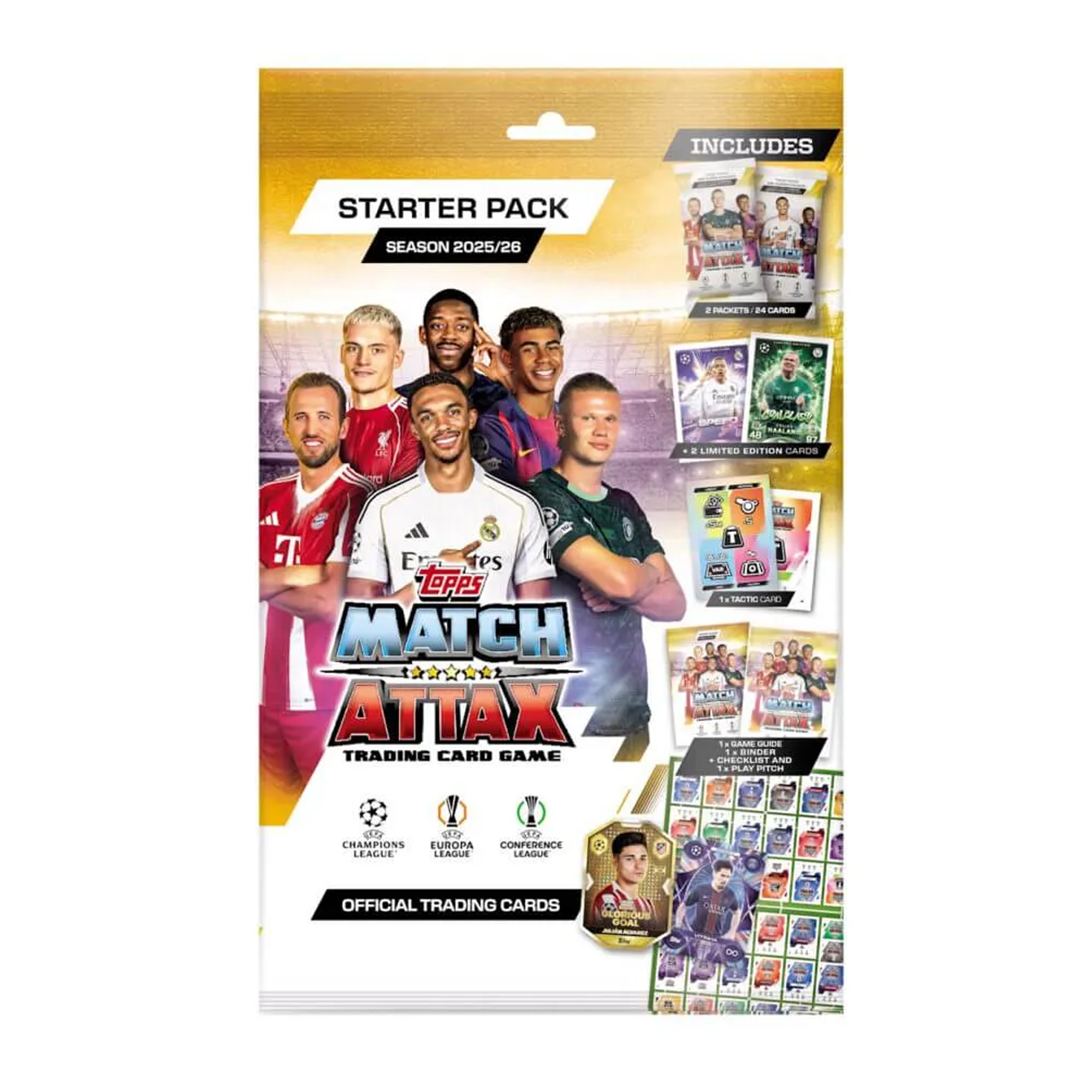 Topps Match Attax UEFA Champions League 25/26 Starter Album Trading Cards (27 Cards + 2 Limited Edition)