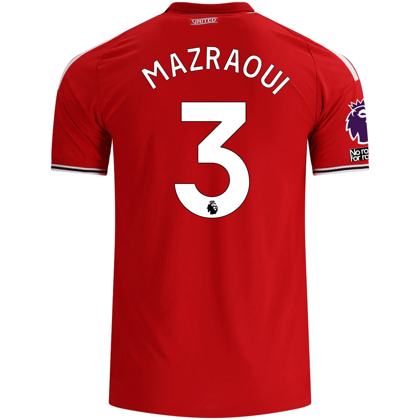adidas Manchester United Authentic Noussair Mazraoui Home Jersey w/ EPL + No Room For Racism Patches 26/27 (Red)