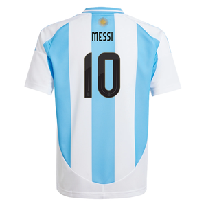 adidas Youth Argentina Lionel Messi Home Jersey 24/25 (White/Blue Burst)