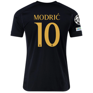 adidas Real Madrid Luka Modric Third Jersey w/ Champions League + Club World Cup Patch 23/24 (Core Black)