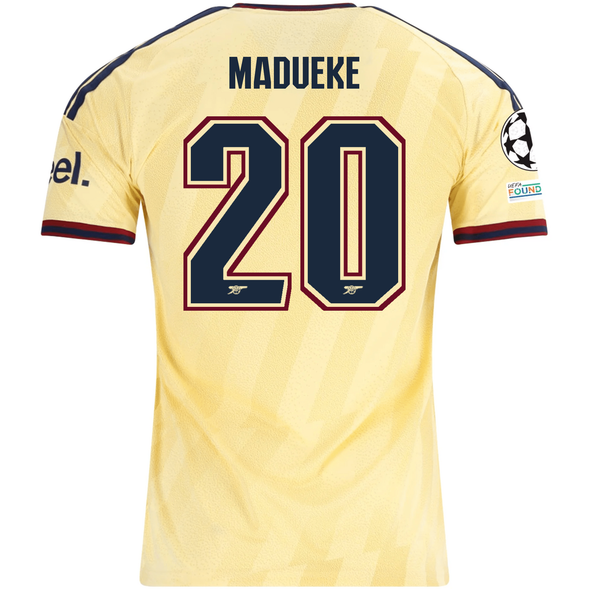 adidas Men's Arsenal FC Noni Madueke Third Jersey w/ Champions League Patches 26/27 (Yellow)