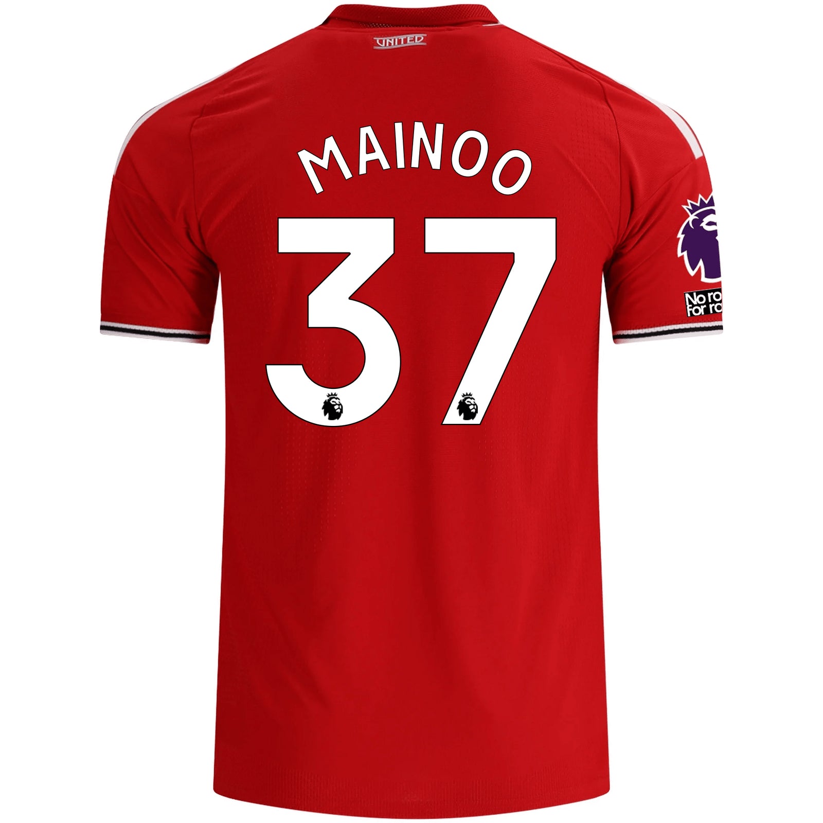 adidas Manchester United Authentic Kobbie Mainoo Home Jersey w/ EPL + No Room For Racism Patches 26/27 (Red)