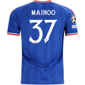 adidas Mens Manchester United Kobbie Mainoo Away Jersey w/ Champions League Patches 26/27 (Blue)