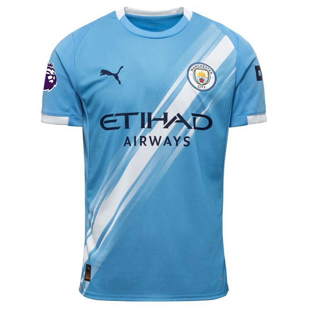 Puma Manchester City Home Jersey 25/26 w/ EPL + Sponsor Patch (Team Light Blue/Puma White)