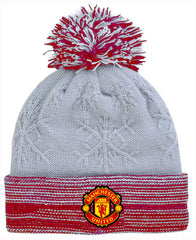 New Era Manchester United Snow Crown Knit Beanie (Red/Grey)