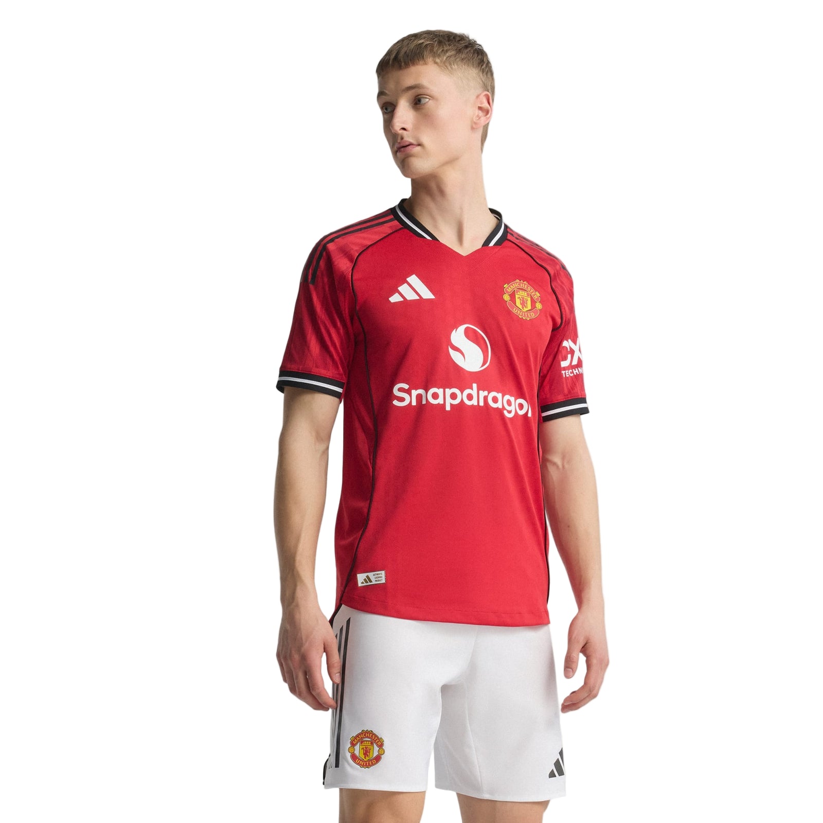 adidas Dalot Men's Manchester United Authentic Home Jersey 25/26 w/ NRFR + EPL Patch (Red)