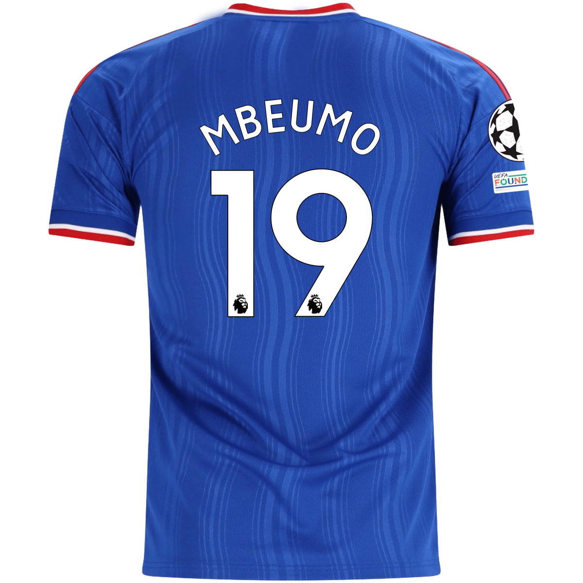 adidas Mens Manchester United Bryan Mbeumo Away Jersey w/ Champions League Patches 26/27 (Blue)