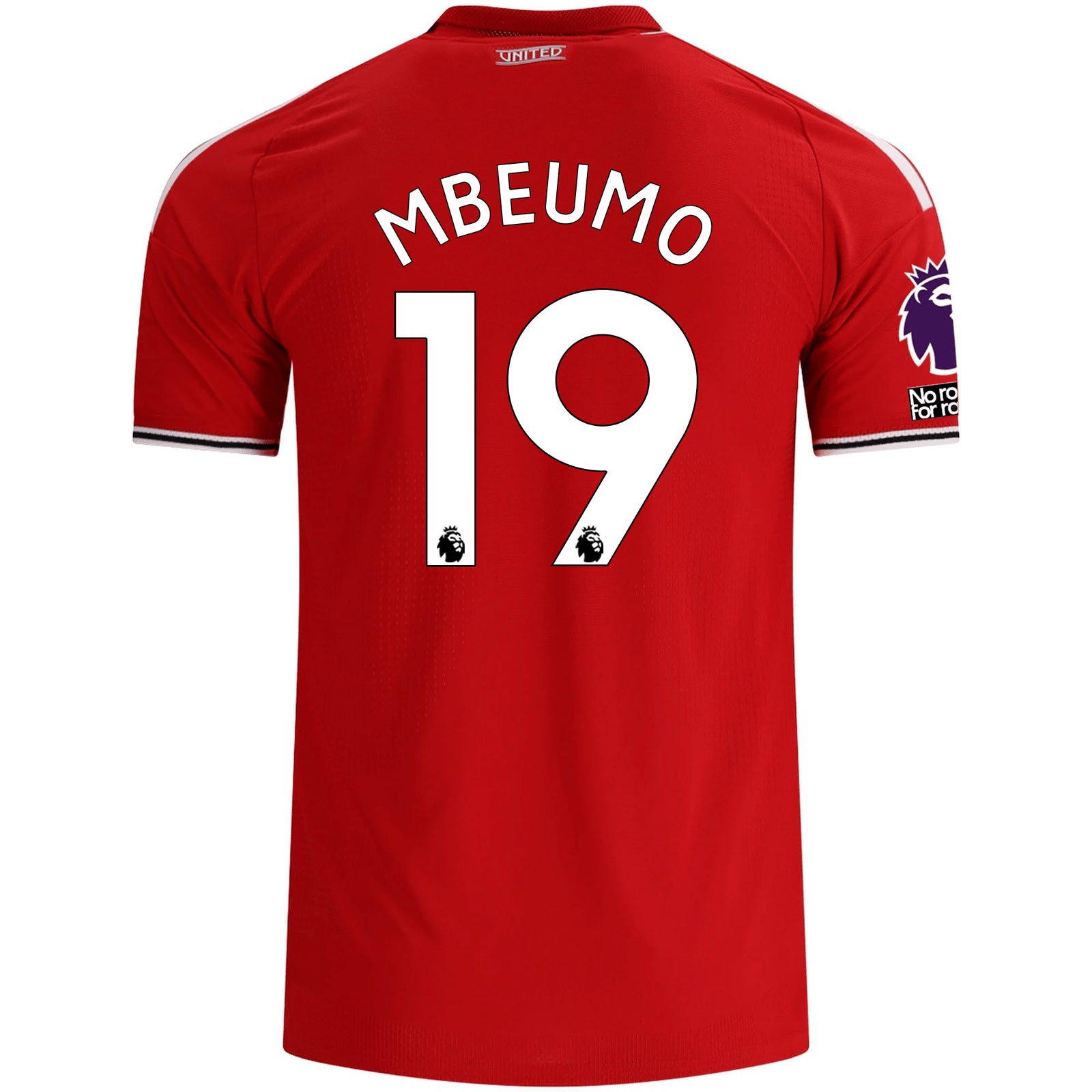 adidas Manchester United Authentic Bryan Mbeumo Home Jersey w/ EPL + No Room For Racism Patches 26/27 (Red)
