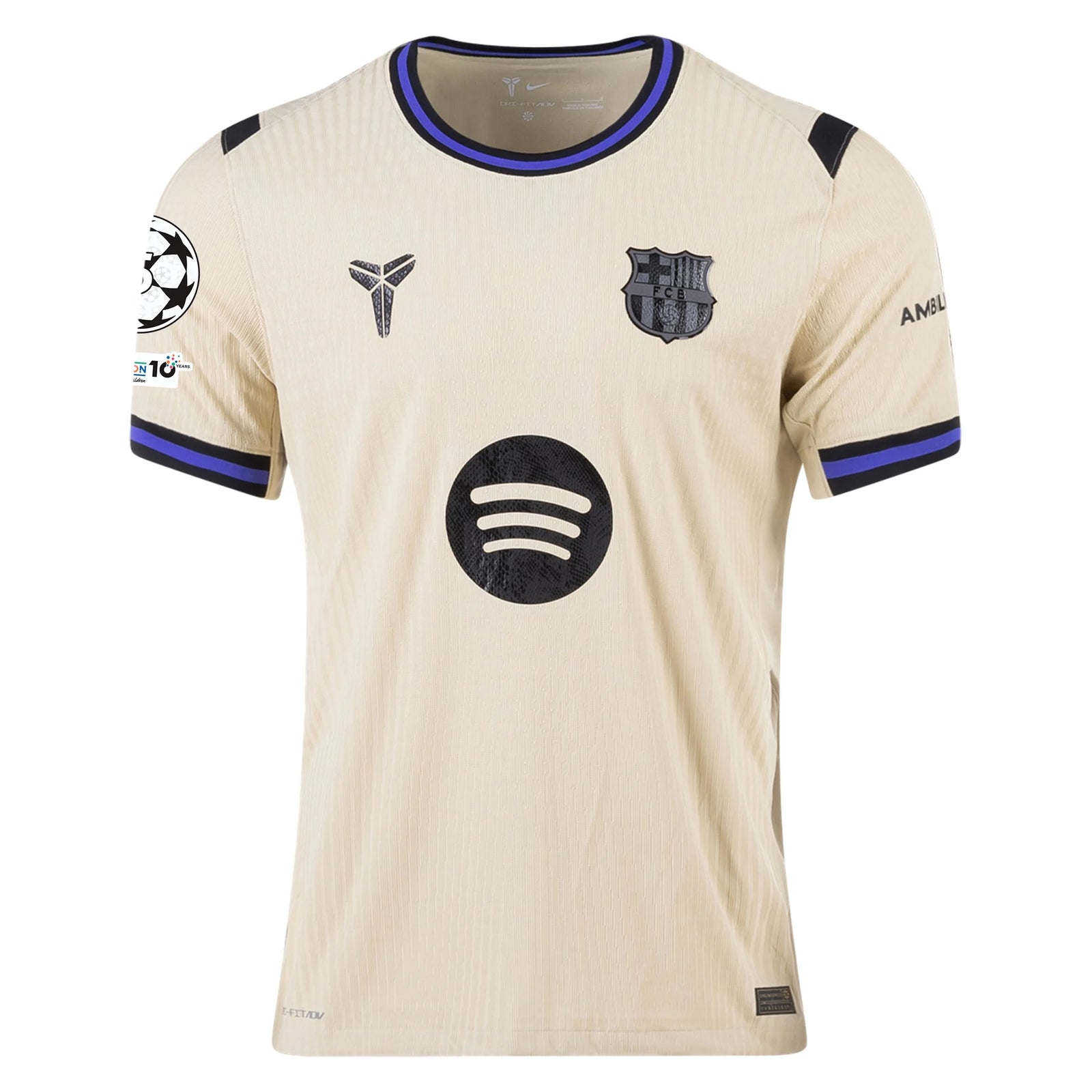 Nike Pedri Men's FC Barcelona Authentic Away Jersey w/ Champions League Patches (Team Gold/Persian Violet/Black)