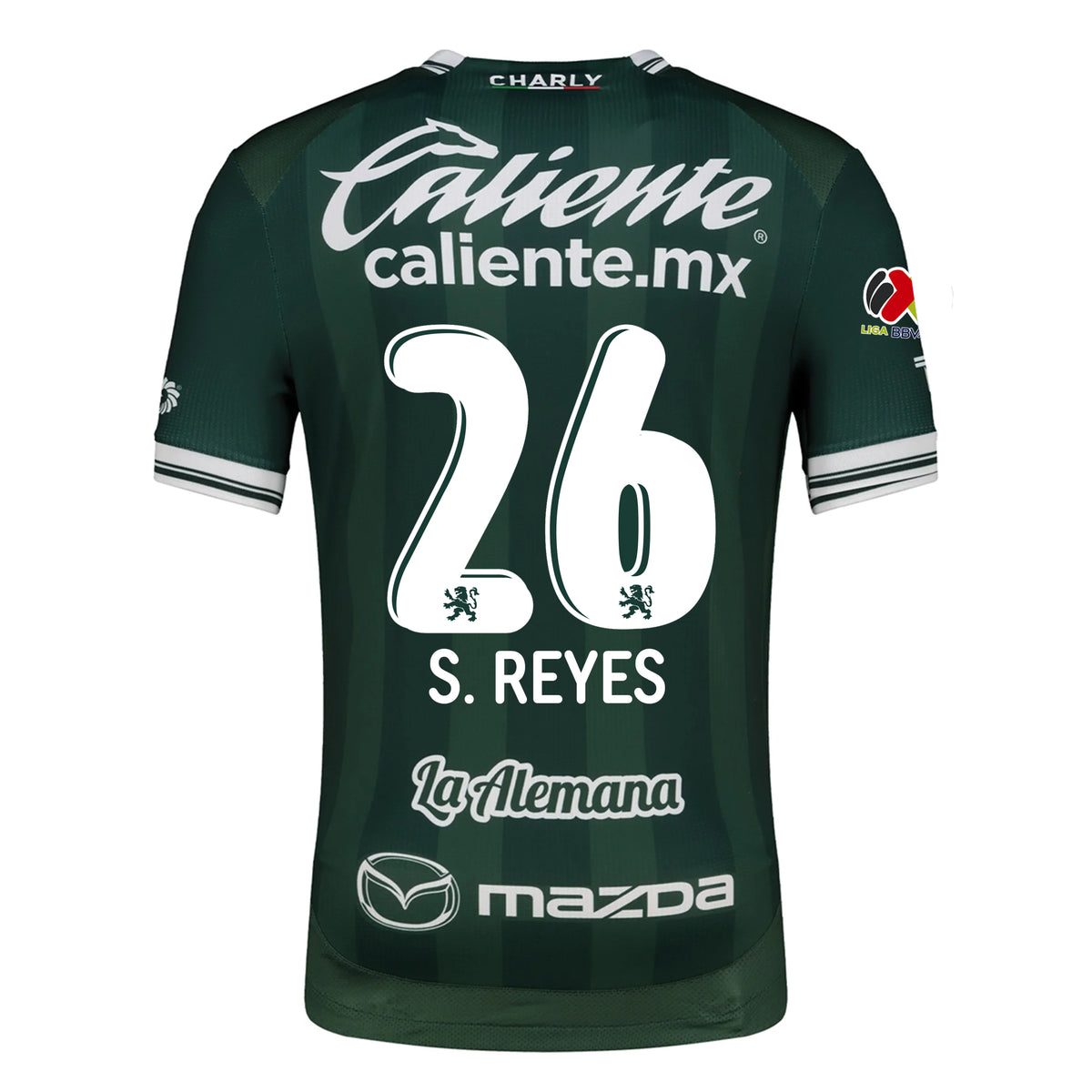 Charly Salvador Reyes Men's Leon FC Home Jersey 25/26 w/ BBVA Liga Patch (Green)