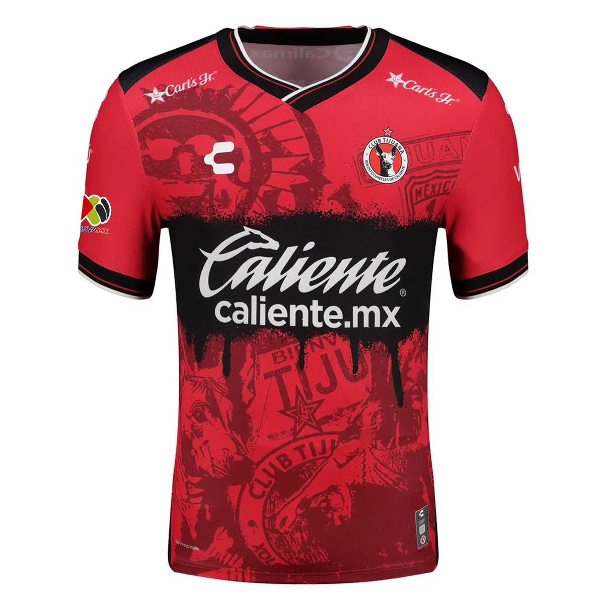 Charly Jackson Porozo Men's Club Tijuana Xolos Home Jersey 25/26 w/ BBVA MX Patch (Red/Black)