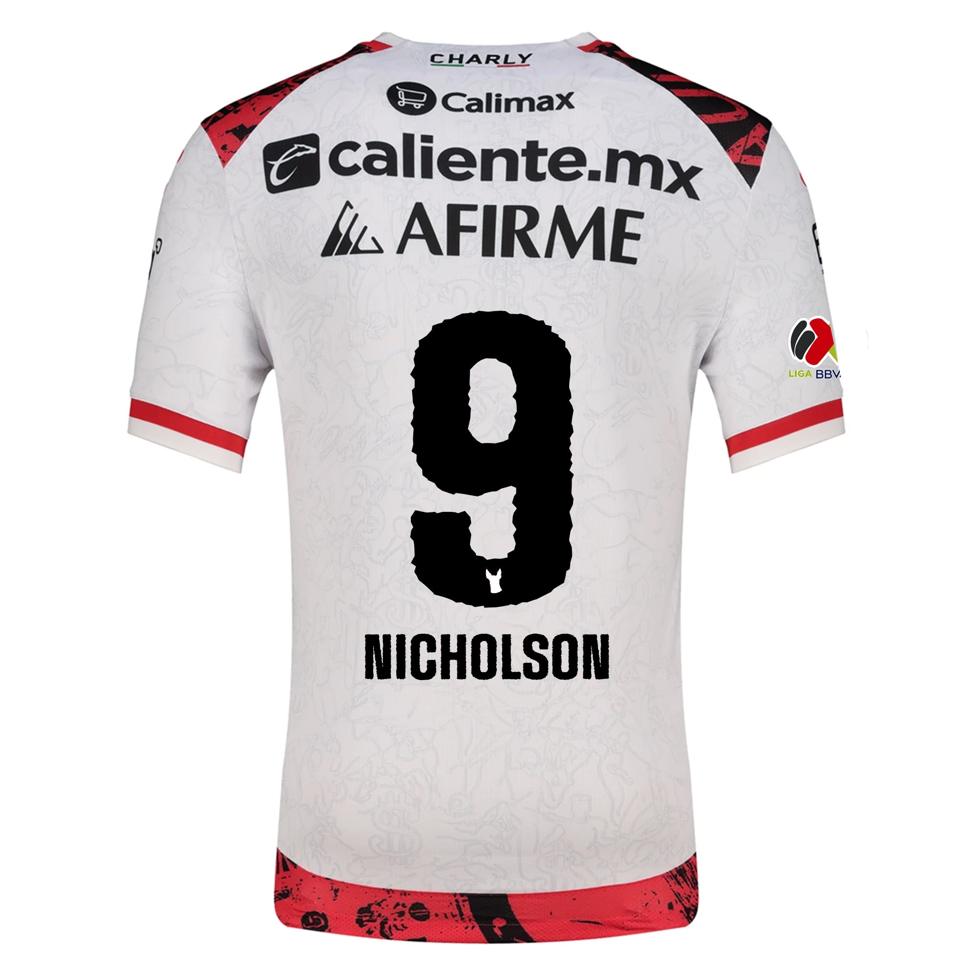 Charly Shamar Nicholson Men's Xolos De Tijuana Away Jersey 25/26 w/ BBVA MX Patch (White)