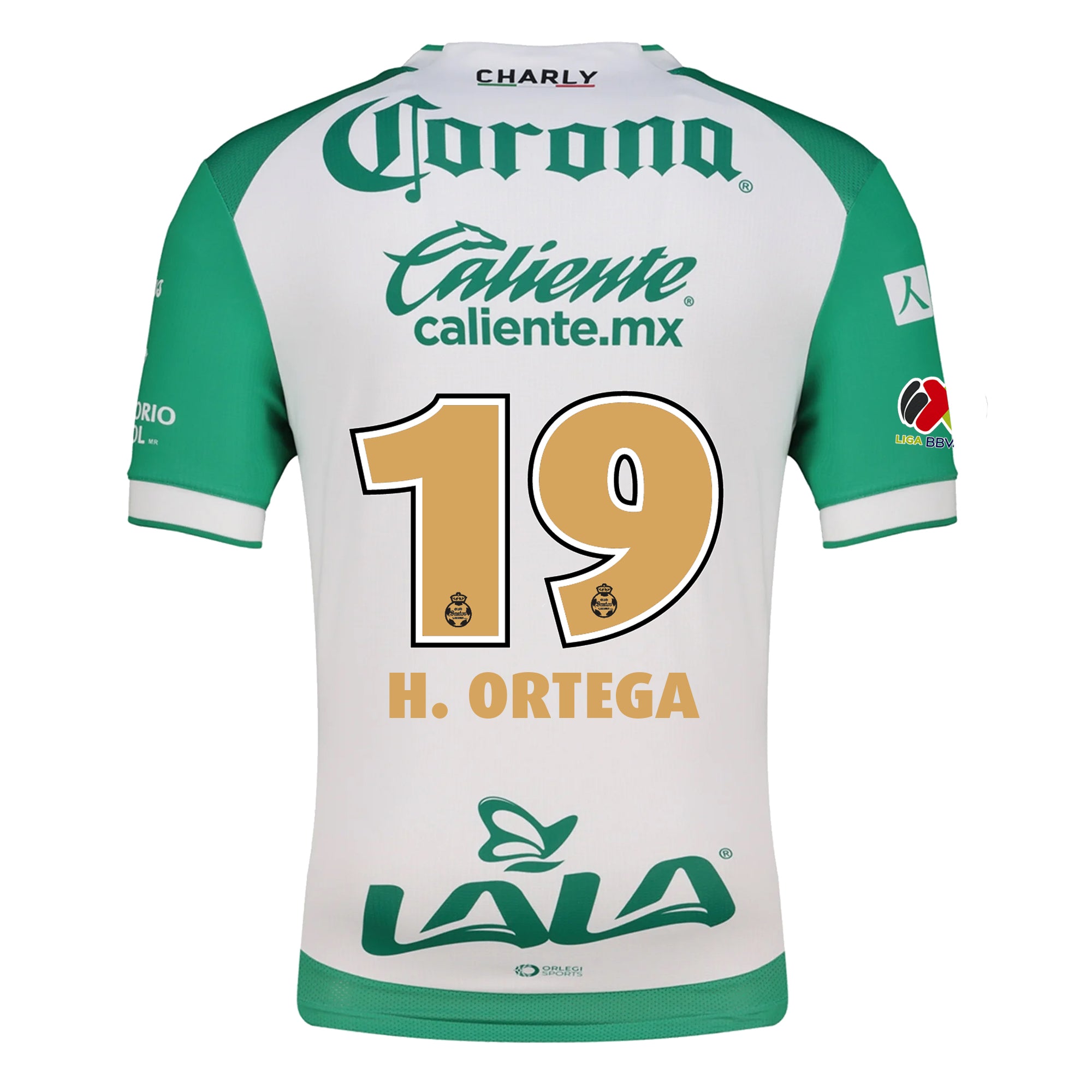Charly Oscar Haret Ortega Men's Santos Laguna Home Jersey 25/26 w/ BBVA MX Patches (Green/White)