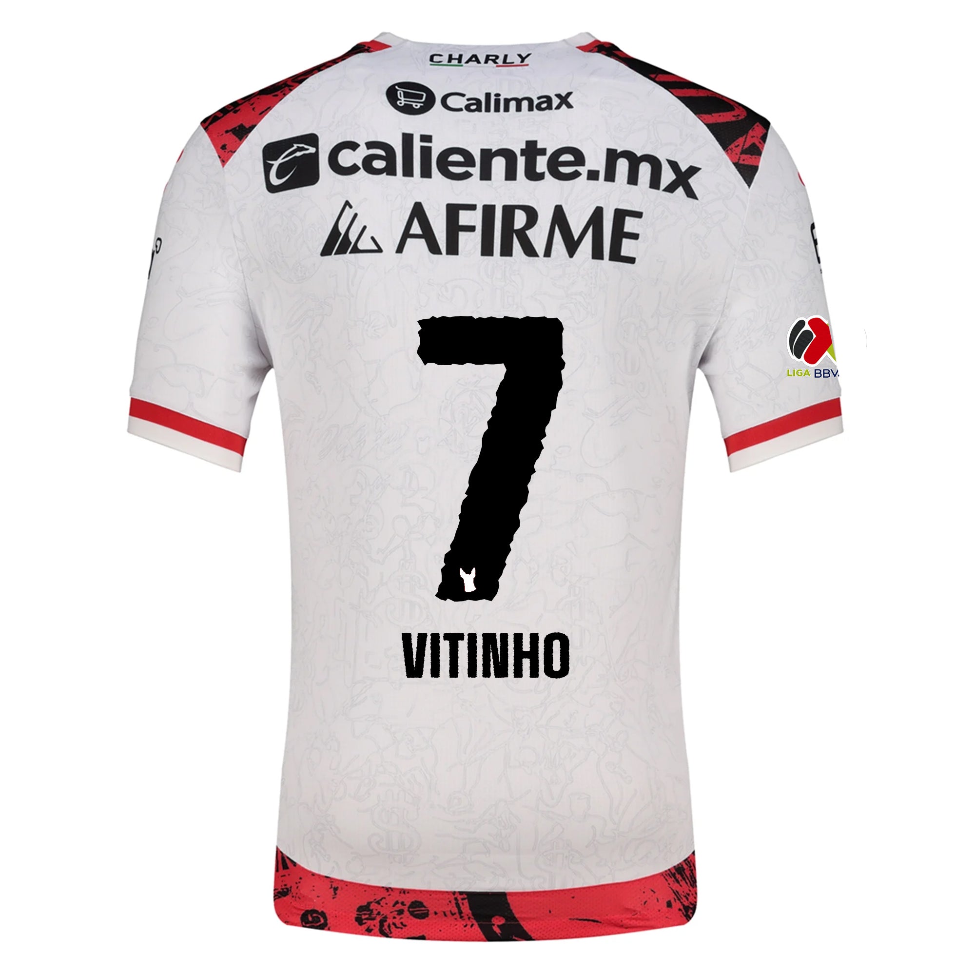 Charly Vitinho Men's Xolos De Tijuana Away Jersey 25/26 w/ BBVA MX Patch (White)