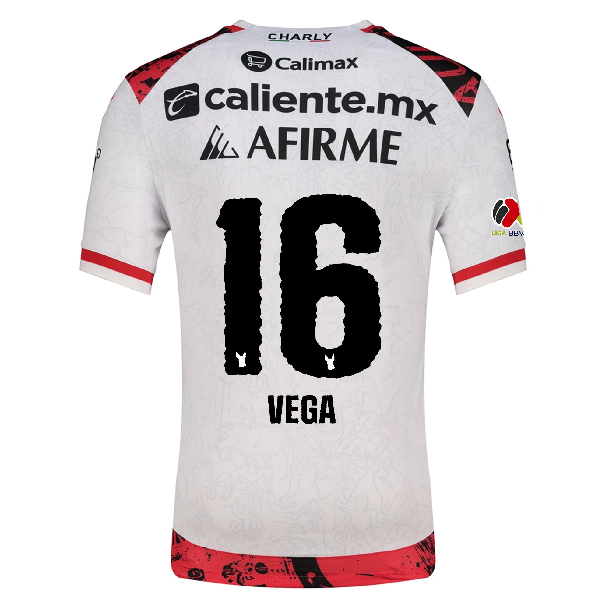 Charly Jesus Vega Men's Xolos De Tijuana Away Jersey 25/26 w/ BBVA MX Patch (White)