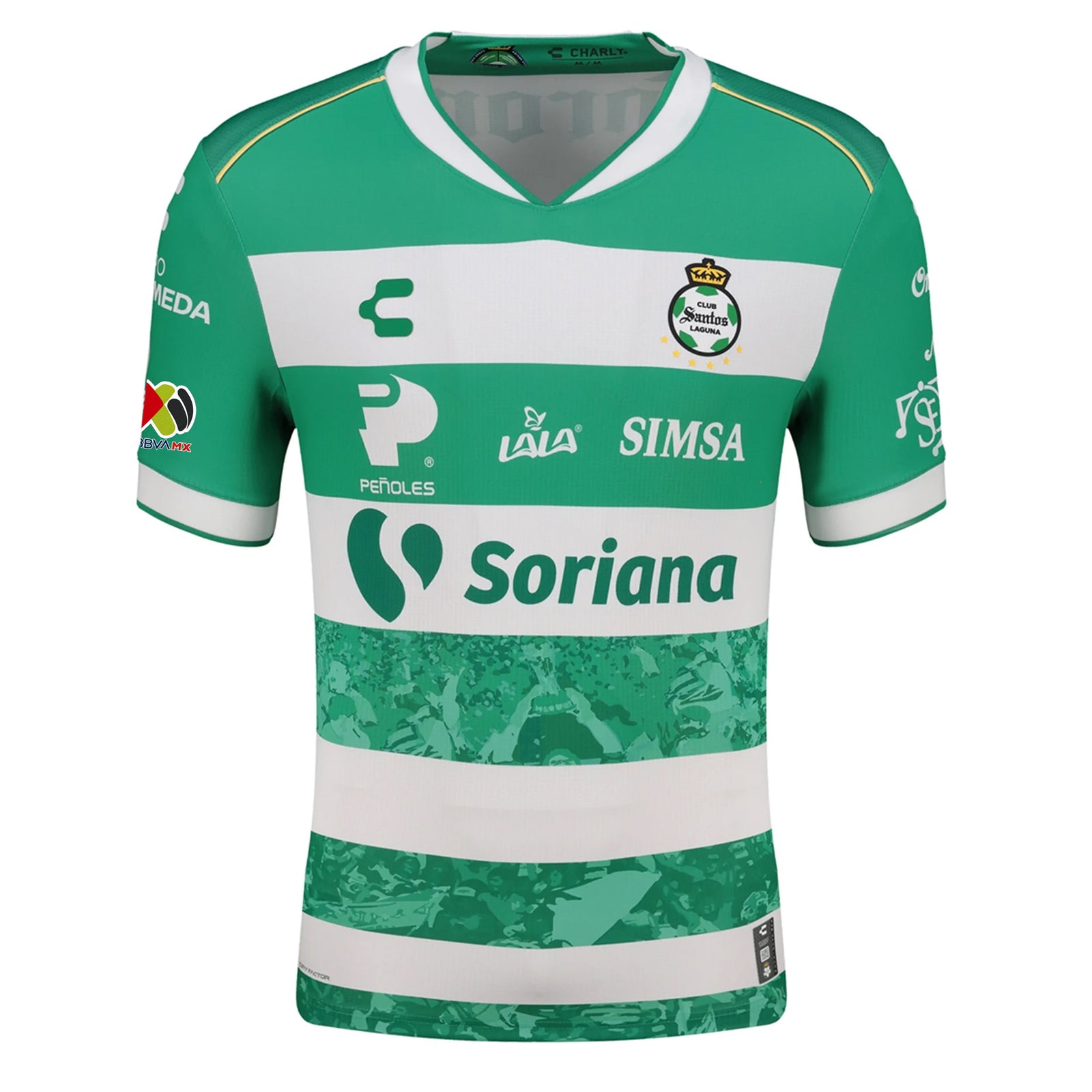 Charly Men's Santos Laguna Home Jersey 25/26 w/ BBVA MX Patches (Green/White)