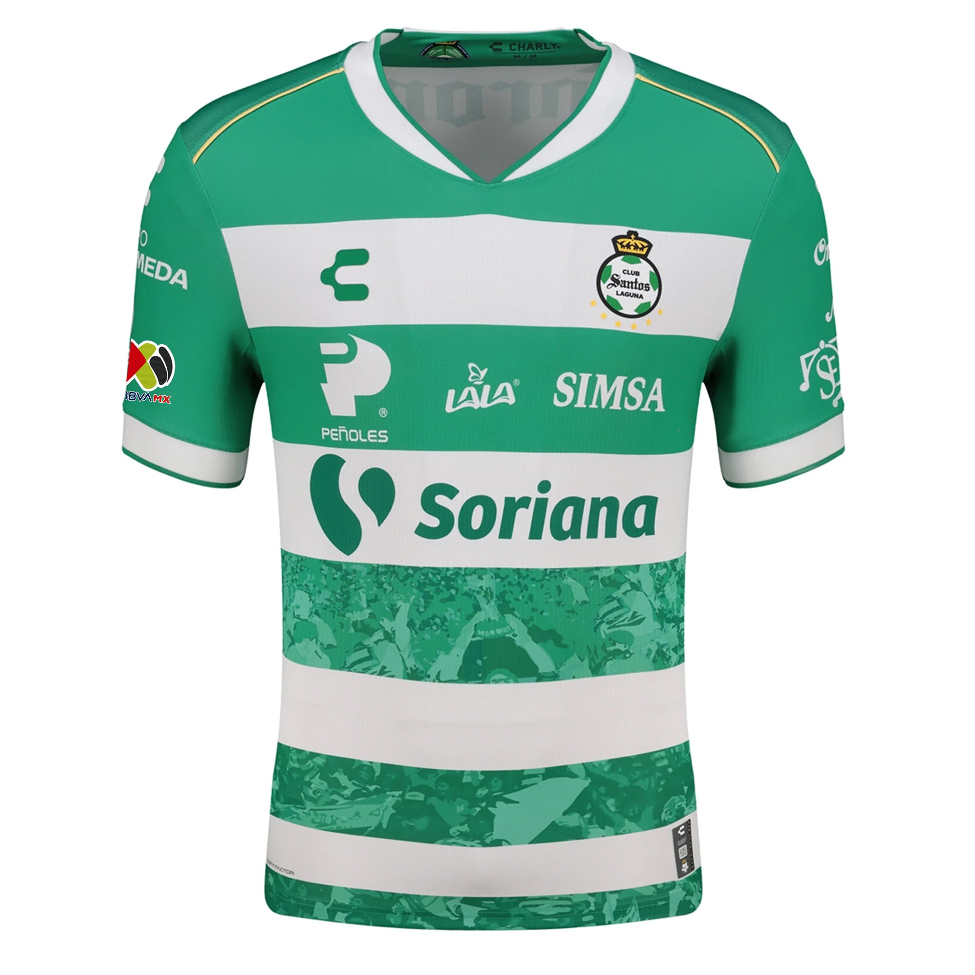 Charly Emmanuel Echeverria Men's Santos Laguna Home Jersey 25/26 w/ BBVA MX Patches (Green/White)