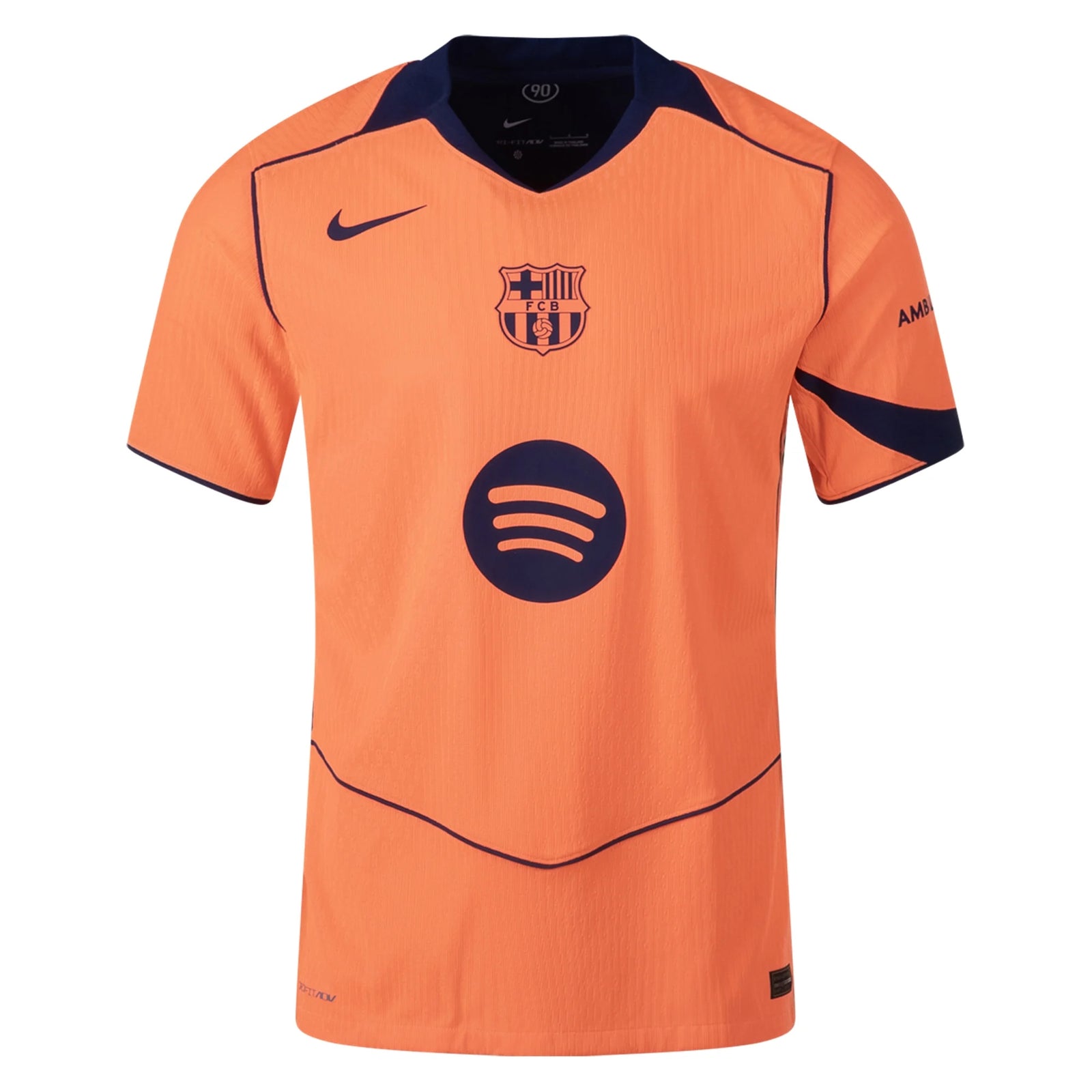 Nike FC Barcelona Authentic Third T90 Jersey 25/26 (Bright Mango/Midnight Navy)