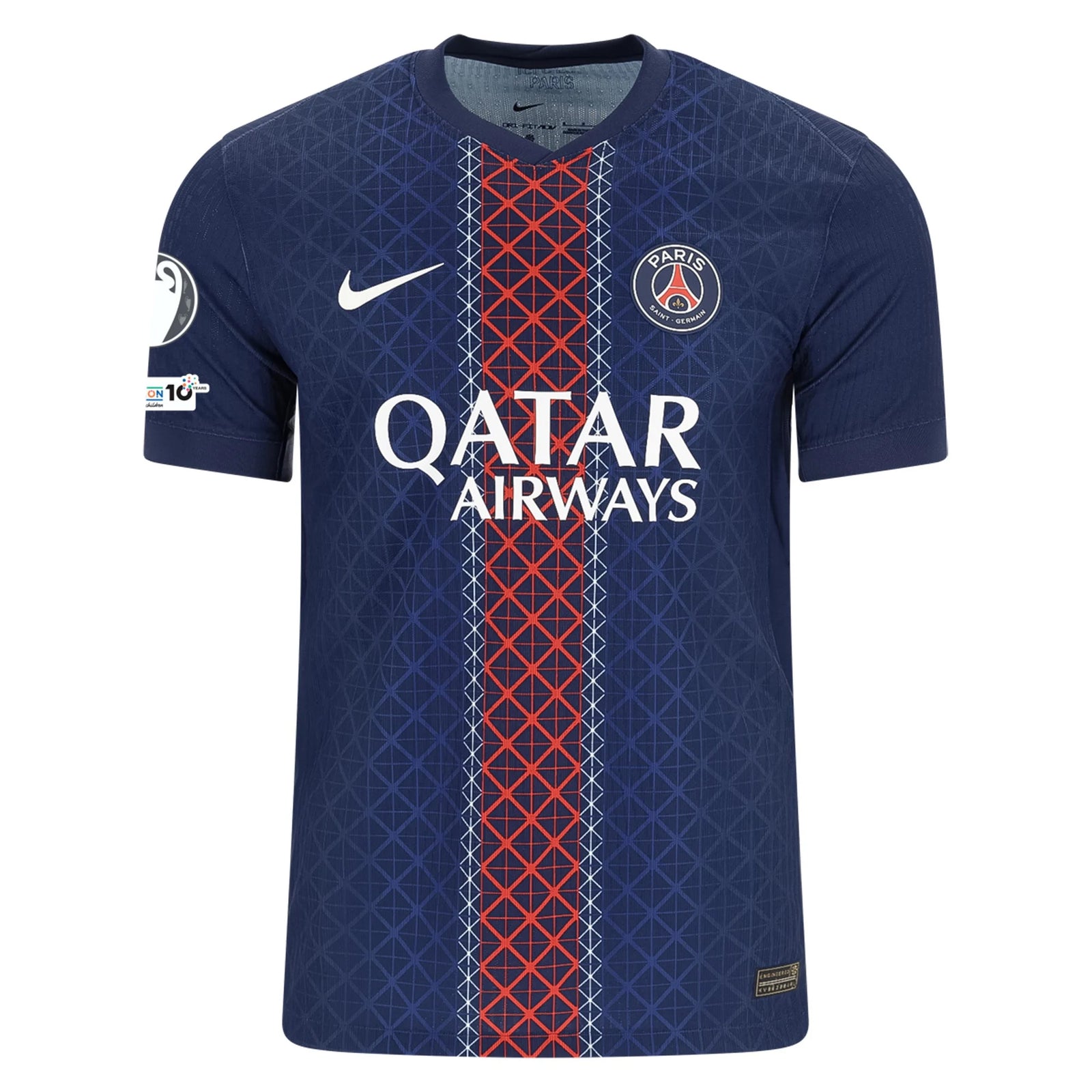 Nike Men's Paris Saint-Germain Authentic Home Jersey 25/26 w/ Champions League Patches (Navy)