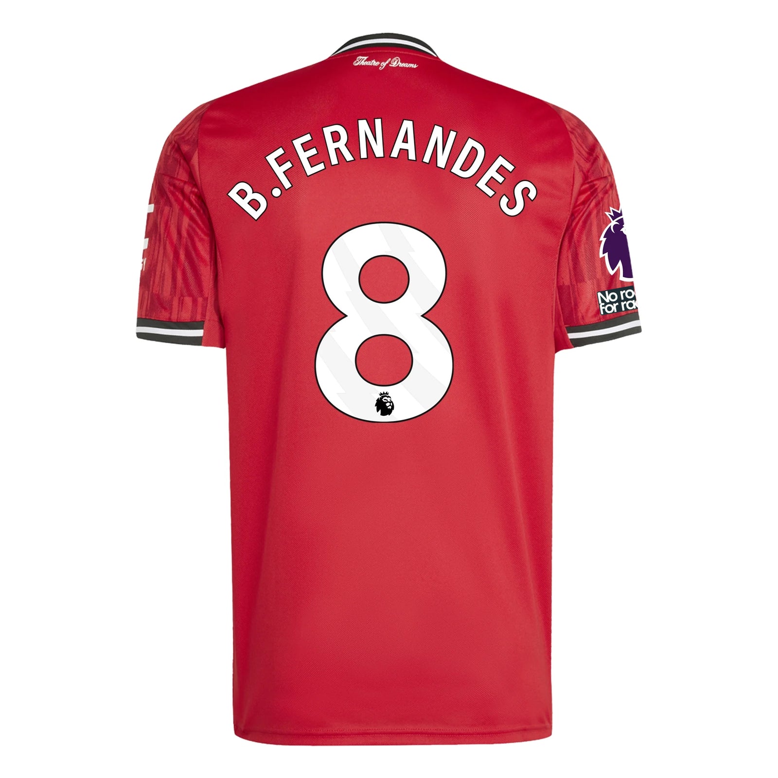 adidas Bruno Fernandes Men's Manchester United Home Jersey 25/26 w/ EPL + NRFR Patches (Red)