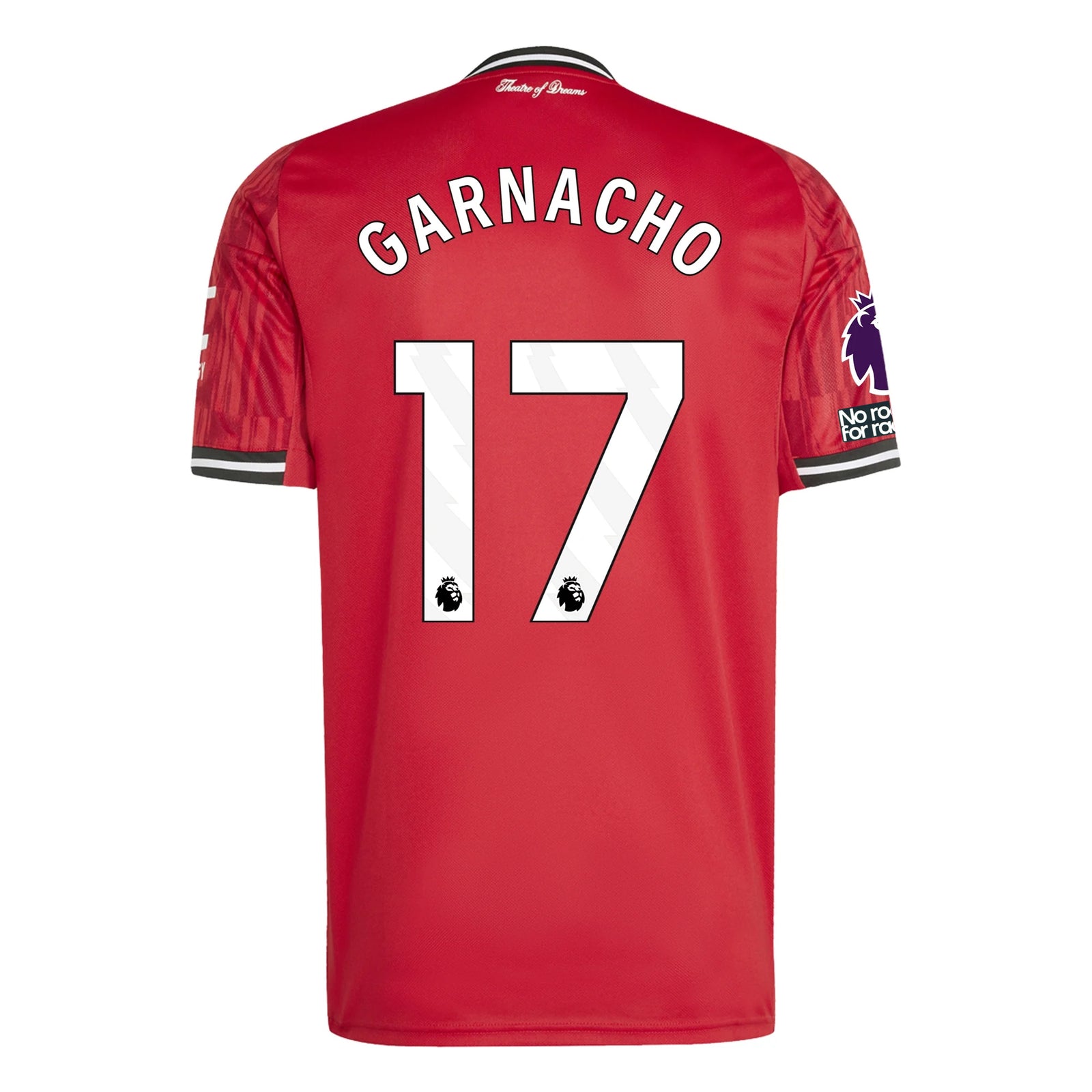 adidas Garnacho Men's Manchester United Home Jersey 25/26 w/ EPL + NRFR Patches (Red)