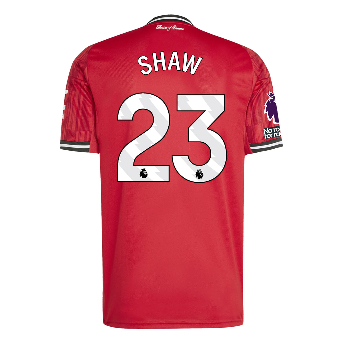 adidas Luke Shaw Men's Manchester United Home Jersey 25/26 w/ EPL + NRFR Patches (Red)