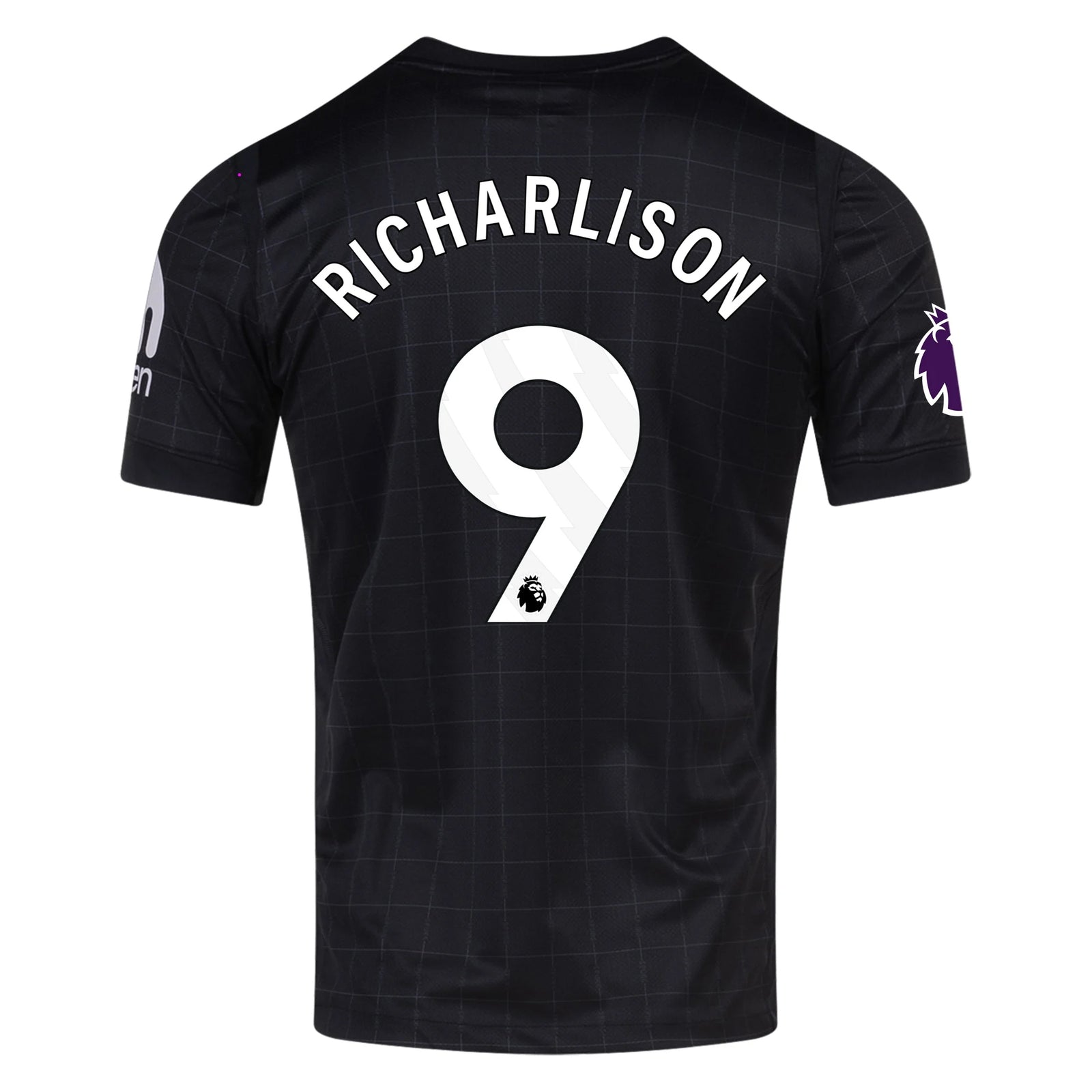 Nike Richarlison Men's Tottenham Away Jersey w/ EPL + No Room For Racism Patches 25/26 (Black/Iron)