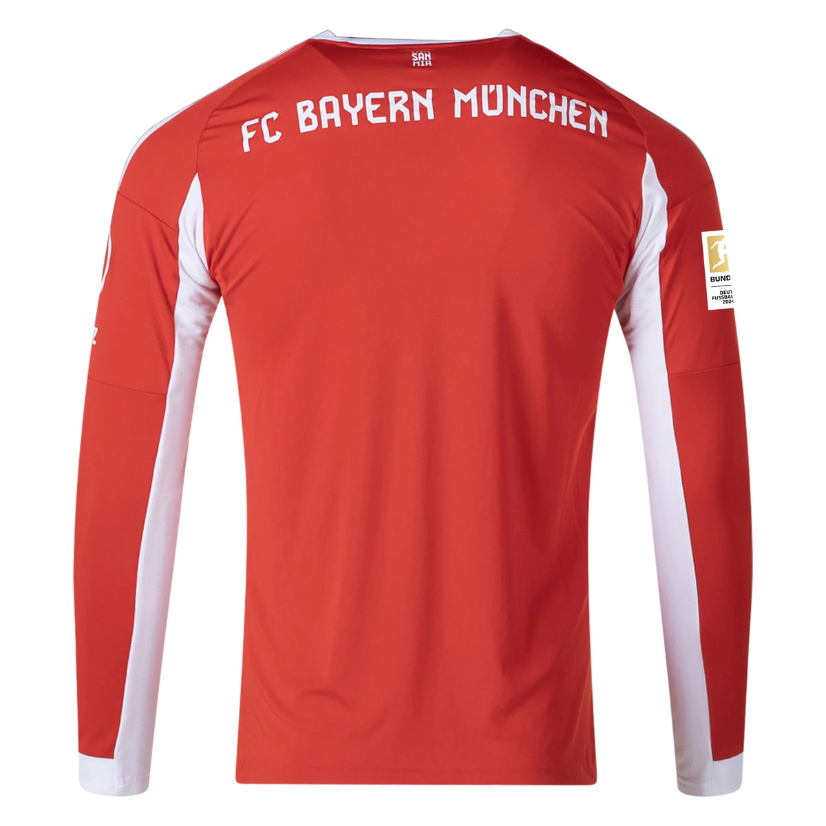 adidas Men's Bayern Munich Long Sleeve Home Jersey 25/26 w/ Bundesliga Champions Patch (Red/White)