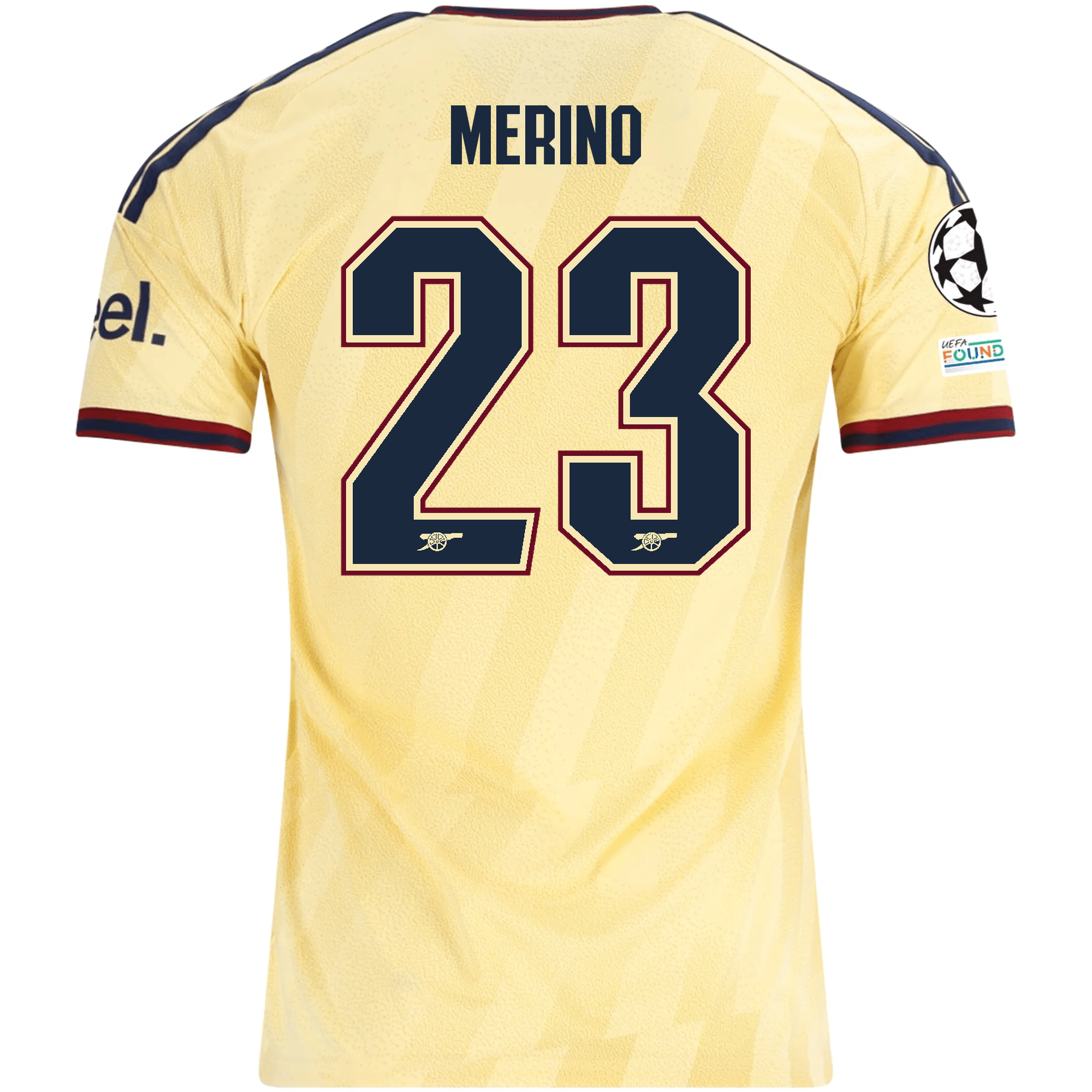 adidas Men's Arsenal FC Mikel Merino Third Jersey w/ Champions League Patches 26/27 (Yellow)