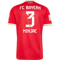 adidas Mens Bayern Munich Minjae Kim Home Jersey w/ Bundesliga Champion Patch 26/27 (Red)