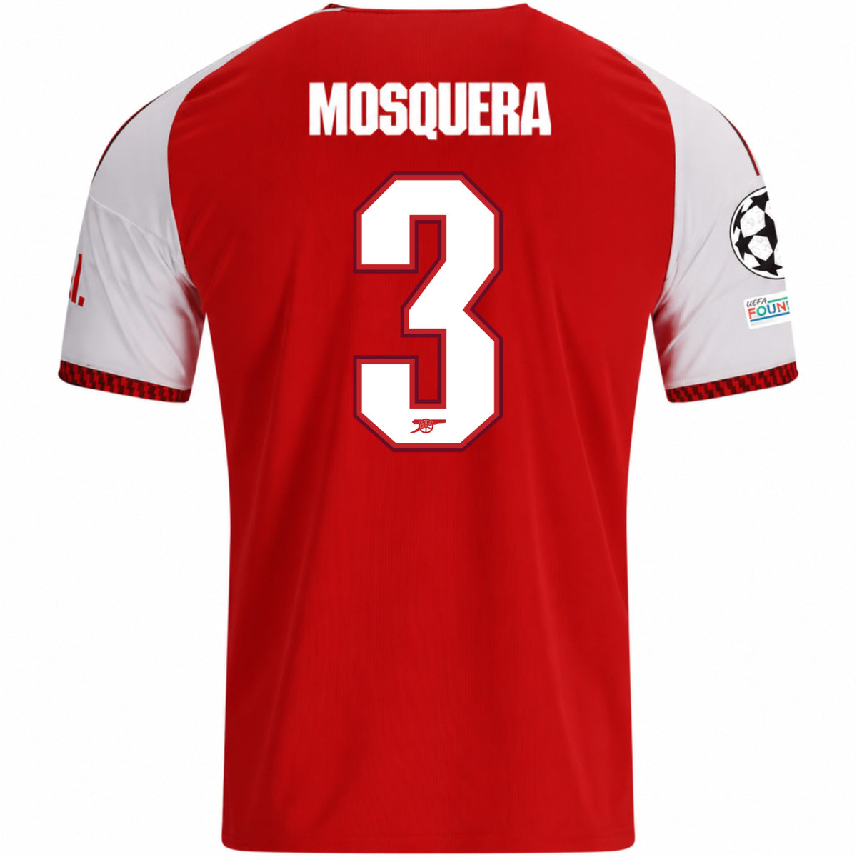 adidas Mens Arsenal Cristhian Mosquera Home Jersey w/ Champions League Patches 26/27 (Red)