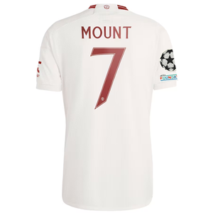 adidas Manchester United Mason Mount Third Jersey w/ Champions League Patches 23/24 (Cloud White/Red)