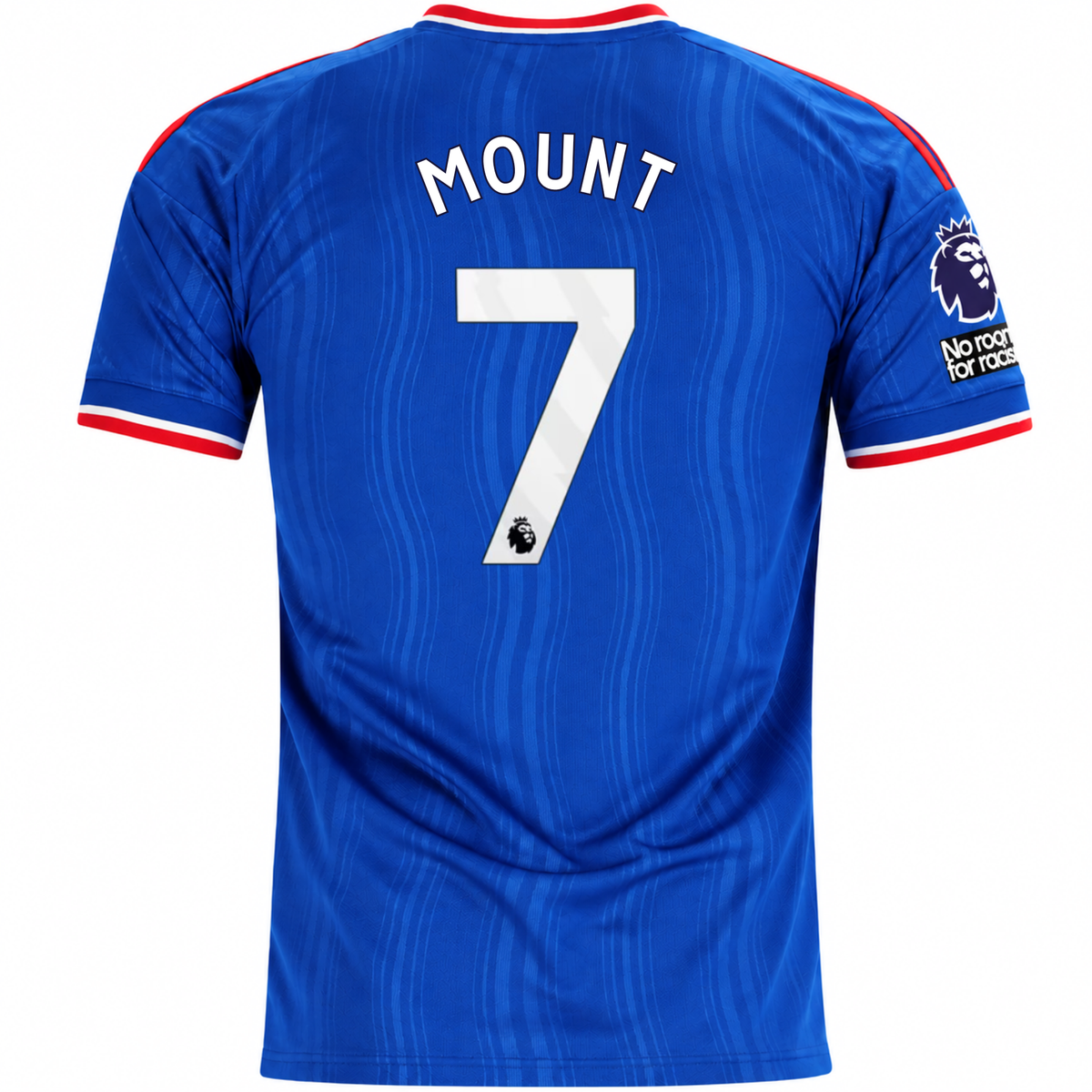 adidas Mens Manchester United Mason Mount Away Jersey w/ EPL + No Room For Racism Patches 26/27 (Blue)