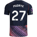 Nike Mens Tottenham Hotspur Mykhailo Mudryk Away Jersey w/ EPL + No Room For Racism Patches 26/27 (Obsidan/White)