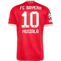 adidas Mens Bayern Munich Jamal Musiala Home Jersey w/ Champions League Patches 26/27 (Red)