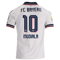adidas Mens Bayern Munich Ismael Saibari Away Jersey w/ Bundesliga Champion Patch 26/27 (White)