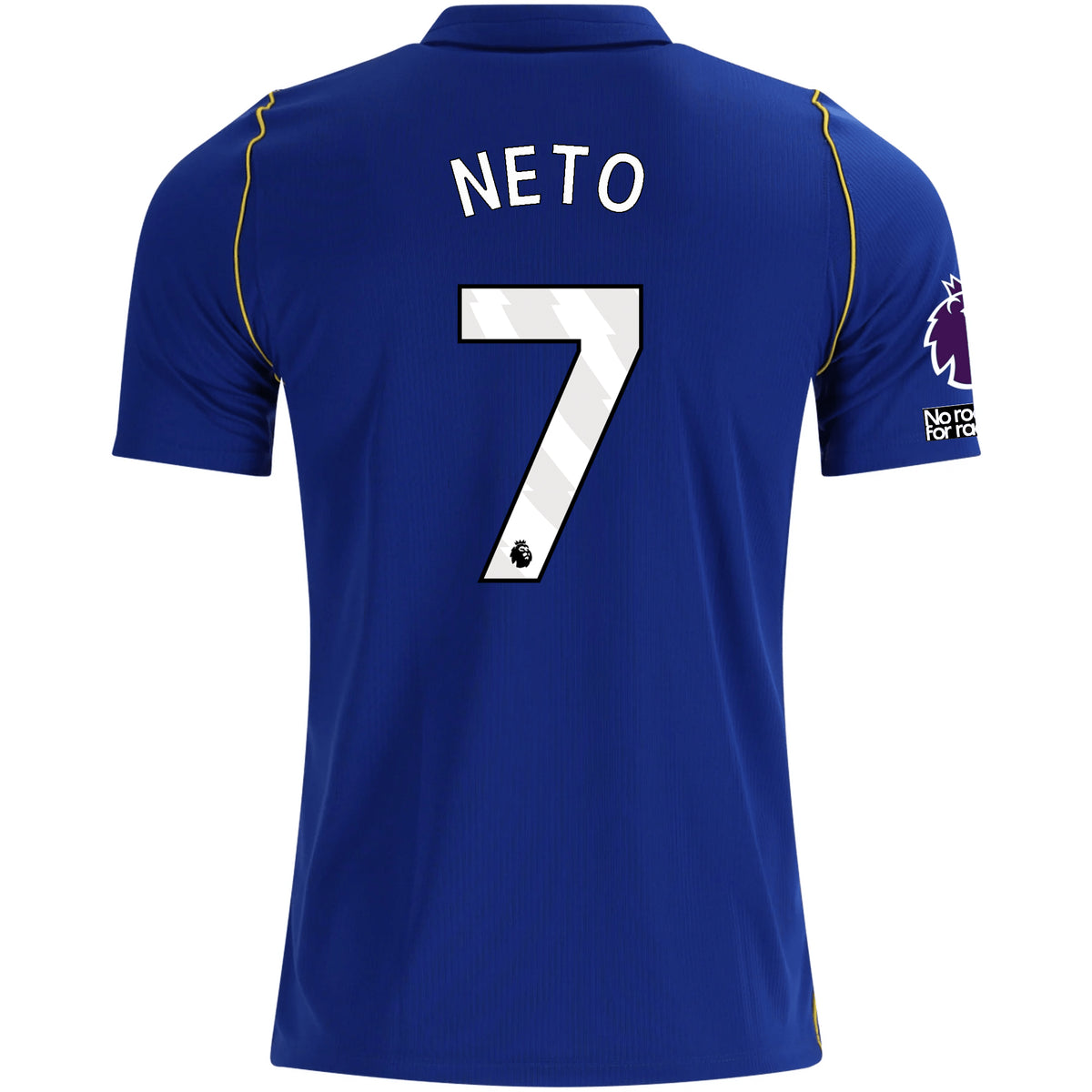 Nike Mens Chelsea FC Pedro Neto Home Jersey w/ EPL + No Room For Racism + Club World Cup Champion Patches 26/27 (Bright Royal/Gold)