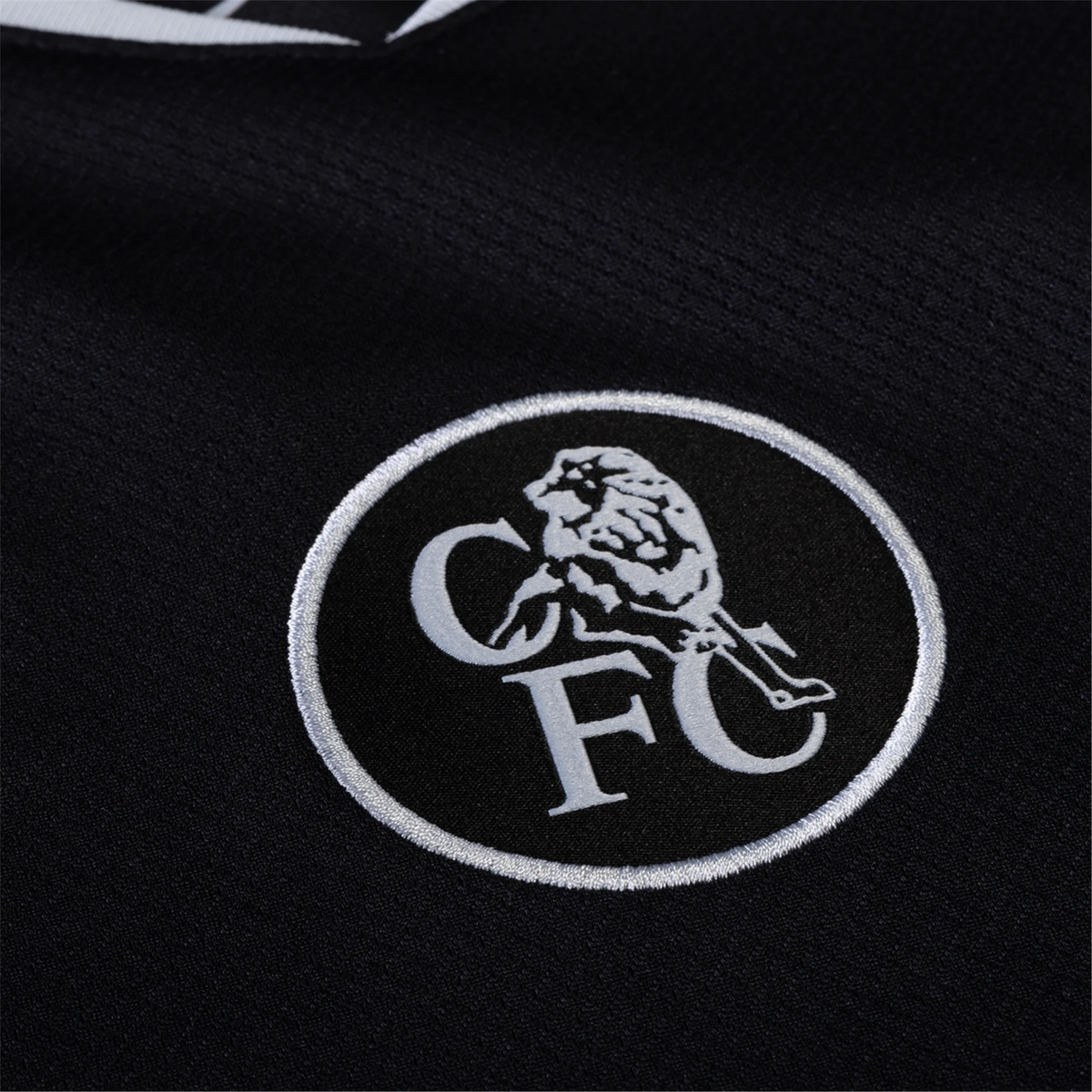 Nike Garnacho Chelsea T90 Third Jersey w/ EPL + NRFR + CWCC Patch 25/26 (Black/Silver)